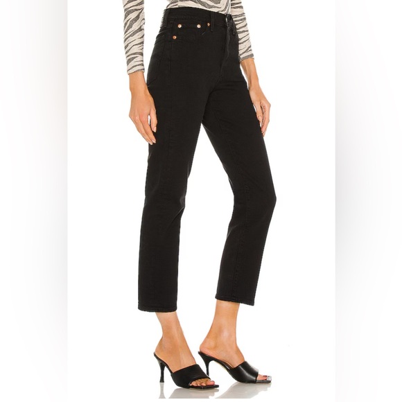 LEVI’S Wedgie Straight High-Rise Button-Fly Black Jeans Women’s Size 32 - Picture 2 of 13